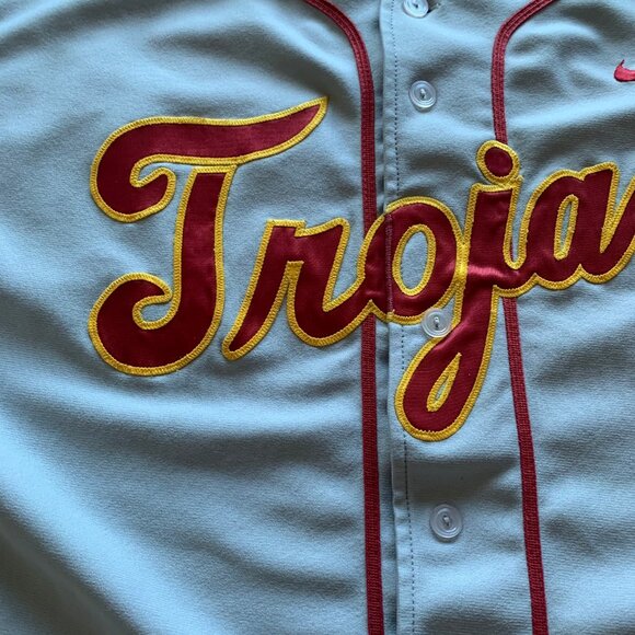 Game Worn/Player-Issued Nike USC Trojans Button-Up Baseball Jersey. XL. - Picture 3 of 13